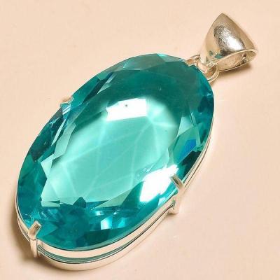 Tpz 222a pendentif pierre topaze bleue suisse gemme taille bijou argent 925 vente achat