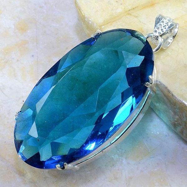 Tpz 247b pendentif pierre topaze bleu suisse gemme lithotherapie bijou argent 925 vente achat