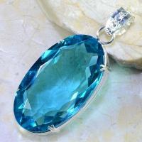 Tpz 255b pendentif pierre topaze bleu suisse gemme lithotherapie bijou argent 925 vente achat