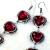 Tpz 262c boucles coeur pendants oreilles topaze rouge argent 925 vente achat