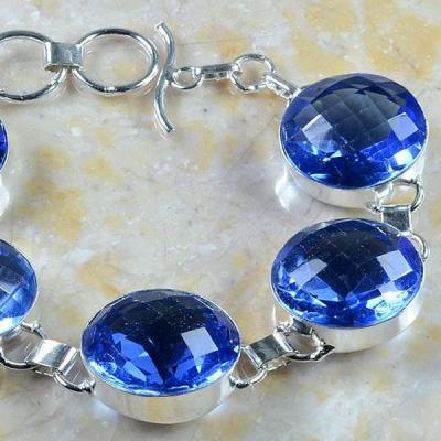 Tpz 263a bracelet topaze iolite bleue bijou argent 925 vente achat 1