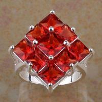 Tpz 297a bague t60 topaze rouge bijoux renaissance medievale argent 925 vente achat