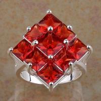 Tpz 297b bague t60 topaze rouge bijoux renaissance medievale argent 925 vente achat