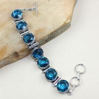 Tpz 320a bracelet topaze quartz bleue iolite suisse bijou argent 925 vente achat 1