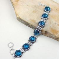 Tpz 322d bracelet topaze quartz bleue iolite suisse bijou argent 925 vente achat