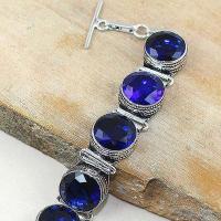 Tpz 323b bracelet topaze quartz bleue tanzanite bijou argent 925 vente achat