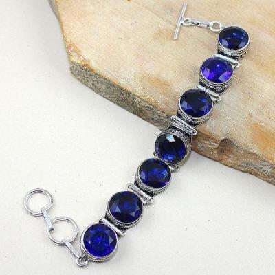 Tpz 323a bracelet topaze quartz bleue tanzanite bijou argent 925 vente achat