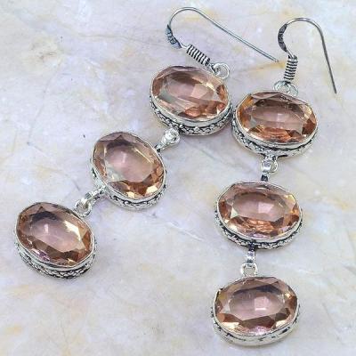 Tpz 365a boucles pendant oreilles topaze champagne bijou argent 925 vente achat