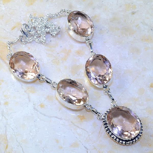 Tpz 376a collier sautoir parure topaze rose pink bijou argent 925 vente achat
