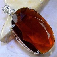 Tpz 379a pendentif pierre topaze cognac gemme lithotherapie bijou argent 925 vente achat