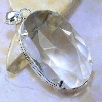 Tpz 382a pendentif pierre topaze blanche cristal gemme lithotherapie bijou argent 925 vente achat