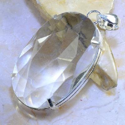 Tpz 382c pendentif pierre topaze blanche cristal gemme lithotherapie bijou argent 925 vente achat