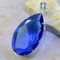 Tpz 383b pendentif pierre bleue iolite gemme lithotherapie bijou argent 925 vente achat