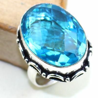 Tpz 384b bague t57 medievale chevaliere topaze bleue suisse bijoux argent 925 vente achat