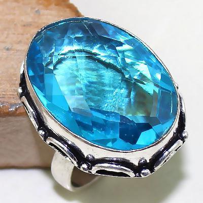 Tpz 385b bague t59 medievale chevaliere topaze bleue suisse bijoux argent 925 vente achat