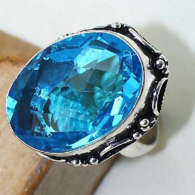 Tpz 387a bague t57 medievale chevaliere topaze bleue suisse bijoux argent 925 vente achat