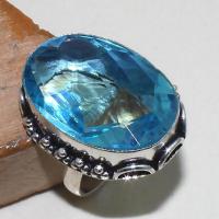 Tpz 388b bague t58 medievale chevaliere topaze bleue suisse bijoux argent 925 vente achat