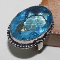 Tpz 391a bague t60 chevaliere medievale topaze bleue suisse bijoux argent 925 vente achat