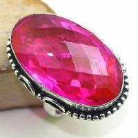 Tpz 394b bague t59 chevaliere medievale topaze rose pink bijoux argent 925 vente achat