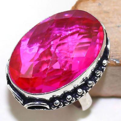 Tpz 398a bague t60 chevaliere medievale topaze rose pink bijoux argent 925 vente achat