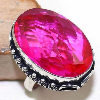 Tpz 398a bague t60 chevaliere medievale topaze rose pink bijoux argent 925 vente achat