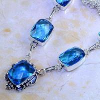 Tpz 408b collier sautoir parure topaze bleue iolite bijou argent 925 vente achat