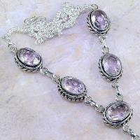 Tpz 413c collier sautoir parure topaze rose pink bijou argent 925 vente achat