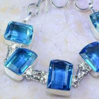 Tpz 414b bracelet topaze quartz bleue tanzanite bijou argent 925 vente achat