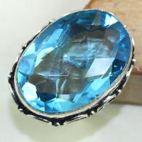 Tpz 416a bague t59 chevaliere medievale topaze bleue suisse bijoux argent 925 vente achat