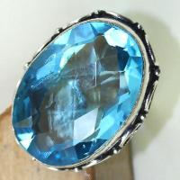 Tpz 416c bague t59 chevaliere medievale topaze bleue suisse bijoux argent 925 vente achat