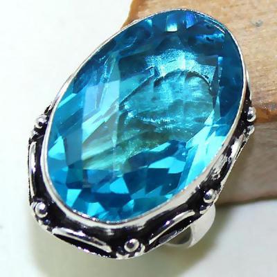 Tpz 417a bague t56 chevaliere medievale topaze bleue suisse bijoux argent 925 vente achat