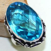 Tpz 417b bague t56 chevaliere medievale topaze bleue suisse bijoux argent 925 vente achat