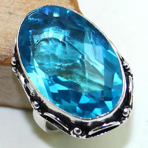 Tpz 417b bague t56 chevaliere medievale topaze bleue suisse bijoux argent 925 vente achat