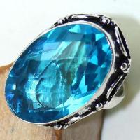 Tpz 417c bague t56 chevaliere medievale topaze bleue suisse bijoux argent 925 vente achat