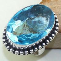 Tpz 418a bague t56 chevaliere medievale topaze bleue suisse bijoux argent 925 vente achat