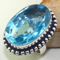 Tpz 419a bague t56 chevaliere medievale topaze bleue suisse bijoux argent 925 vente achat