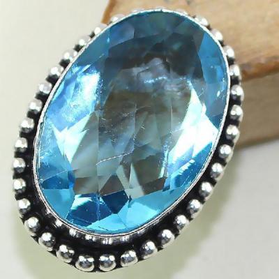 Tpz 420a bague t57 chevaliere medievale topaze bleue iolite bijoux argent 925 vente achat