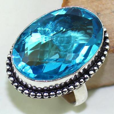 Tpz 422a bague t59 chevaliere medievale topaze bleue suisse bijoux argent 925 vente achat