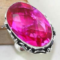 Tpz 424b bague t57 topaze rose pink gemme lithotherapie bijou argent 925 vente achat