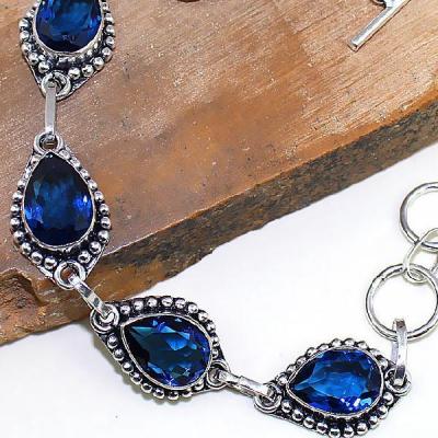 Tpz 427c bracelet medieval topaze bleue iolite bijoux argent 925 vente achat