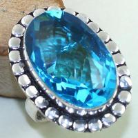 Tpz 428b bague t58 chevaliere medievale topaze bleue suisse bijoux argent 925 vente achat