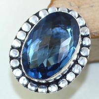 Tpz 429a bague t59 chevaliere medievale topaze bleue iolite bijoux argent 925 vente achat