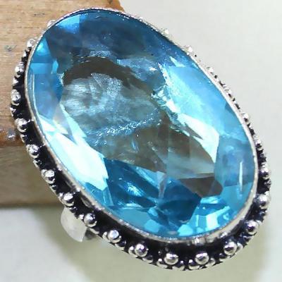 Tpz 431b bague t61 chevaliere medievale topaze bleue suisse bijoux argent 925 vente achat