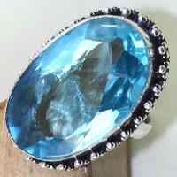 Tpz 431c bague t61 chevaliere medievale topaze bleue suisse bijoux argent 925 vente achat