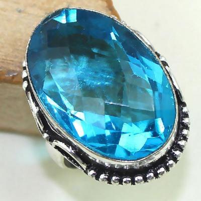 Tpz 432a bague t59 chevaliere medievale topaze bleue iolite bijoux argent 925 vente achat