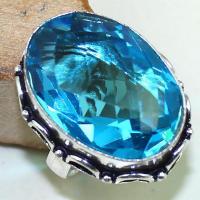 Tpz 433b bague t57 chevaliere medievale topaze bleue suisse bijoux argent 925 vente achat