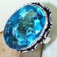 Tpz 433c bague t57 chevaliere medievale topaze bleue suisse bijoux argent 925 vente achat