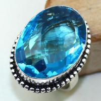 Tpz 436a bague t58 chevaliere medievale topaze bleue suisse bijoux argent 925 vente achat