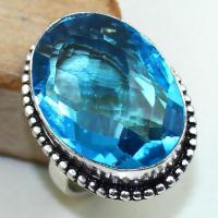 Tpz 436b bague t58 chevaliere medievale topaze bleue suisse bijoux argent 925 vente achat