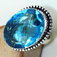 Tpz 436c bague t58 chevaliere medievale topaze bleue suisse bijoux argent 925 vente achat